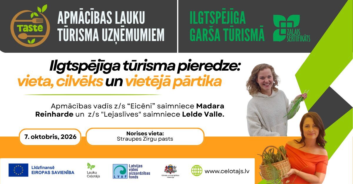 Lauku tūrisma uzņēmējus aicina uz semināru par ilgtspējīgu saimniekošanu