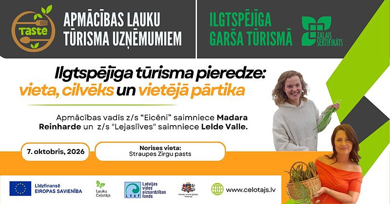 Lauku tūrisma uzņēmējus aicina uz semināru par ilgtspējīgu saimniekošanu