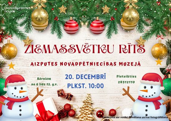 20. dec. Ziemassvētku rīts Aizputes novadpētniecības muzejā