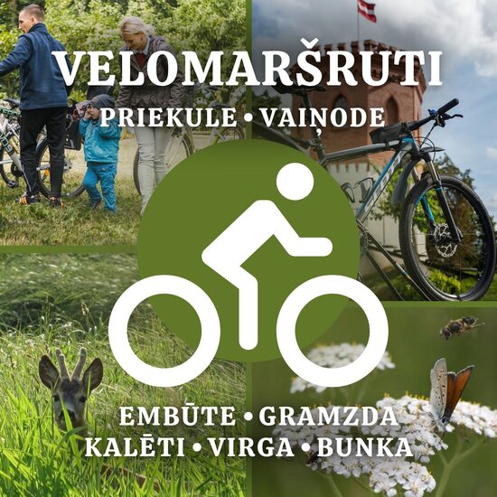 Dviračių maršrutai Priekule ir Vaiņode apylinkėse 