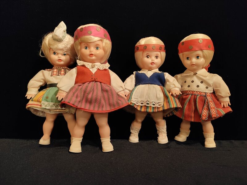 A collection of Soviet-era dolls
