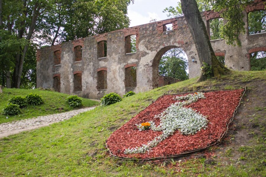 Grobiņa medieval castle with bastions