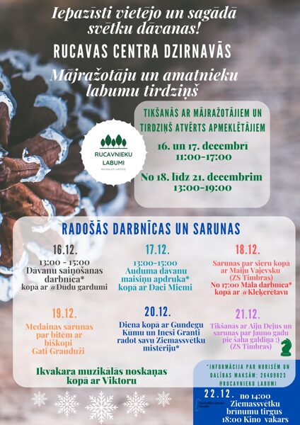 Radošās darbnīcas Rucavas centra dzirnavās