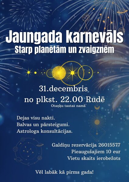 Jaungada karnevāls 31. decembrī Rudē