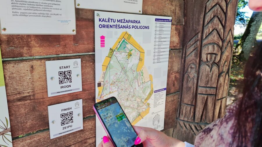 Orienteering track in Kalēti Forest Park Priediens