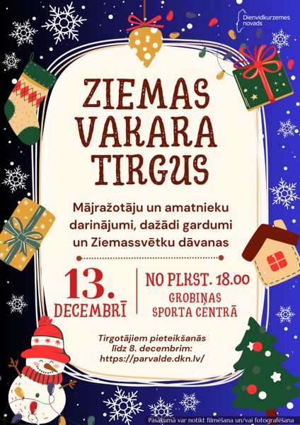 13. decembrī Ziemas vakara tirgus