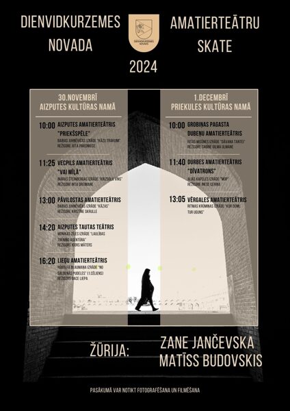 1. decembrī Dienvidkurzemes novada amatierteātru skate Priekulē