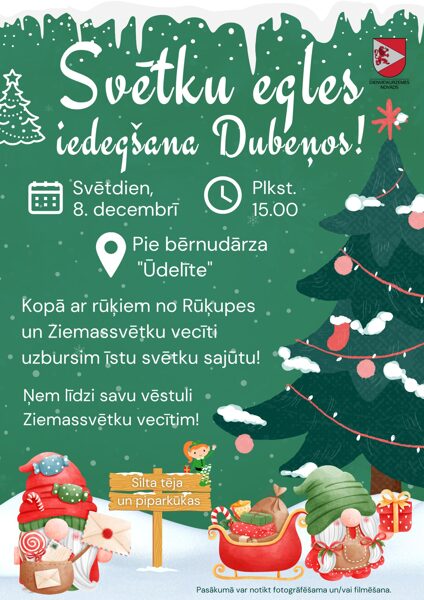 8. decembrī svētku egles iedegšana Dubeņos