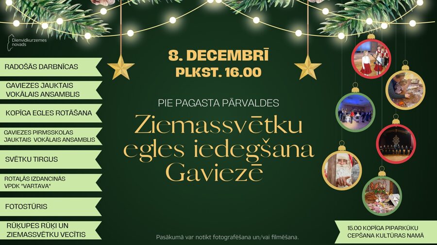 8. decembrī Gaviezes pagasta egles iedegšana