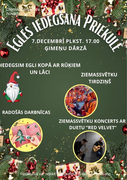 7. decembrī Priekules svētku egles iedegšana